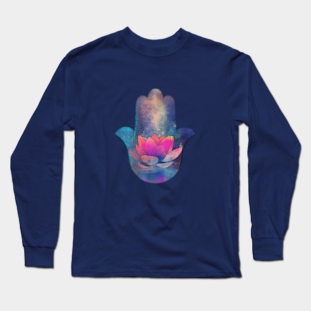 hamsa lotus Long Sleeve T-Shirt by vita95gelman